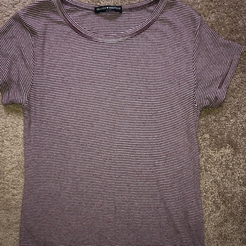 Red and white striped tee